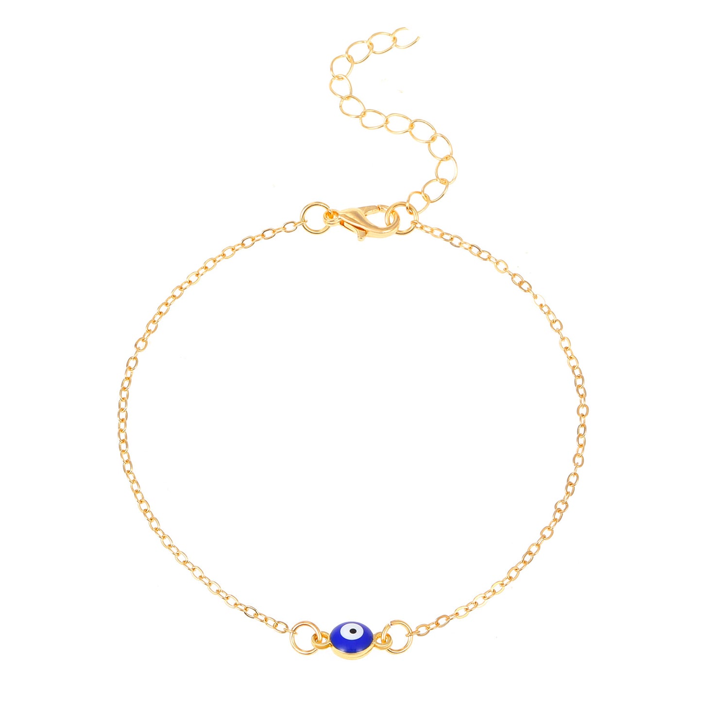 Bracelet de cheville double œil maléfique (argent ou or)