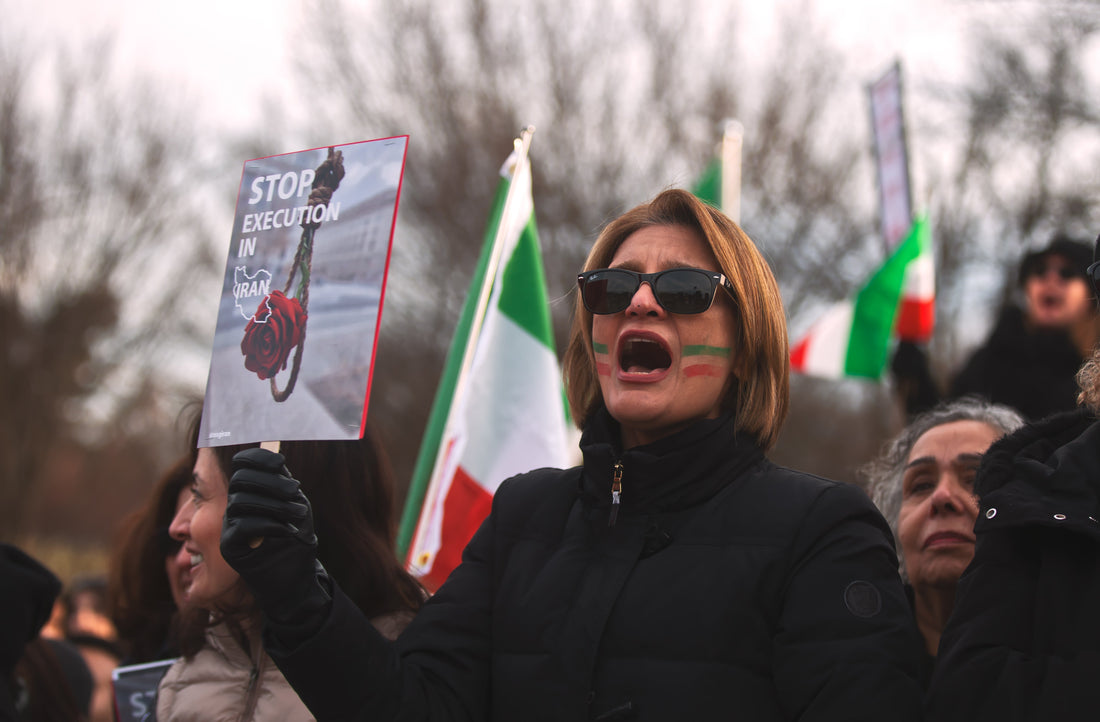 Woman, Life, Freedom solidarity demonstration supporting Iranian women in Washington, D.C., February 11, 2023