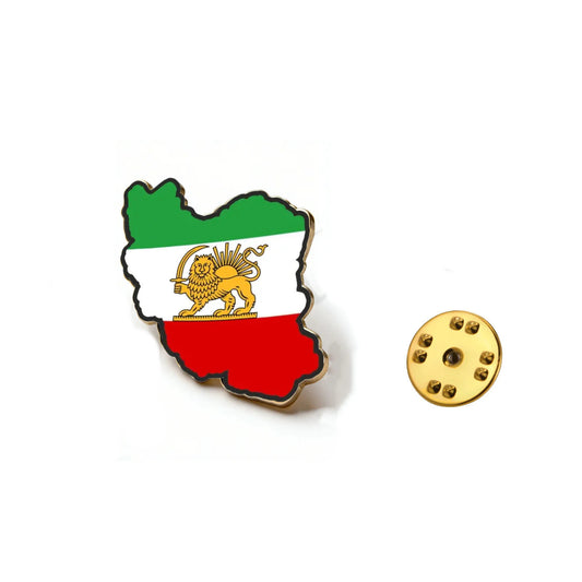 Broche Symbole Lion et Soleil Persans – Pin's en Acier