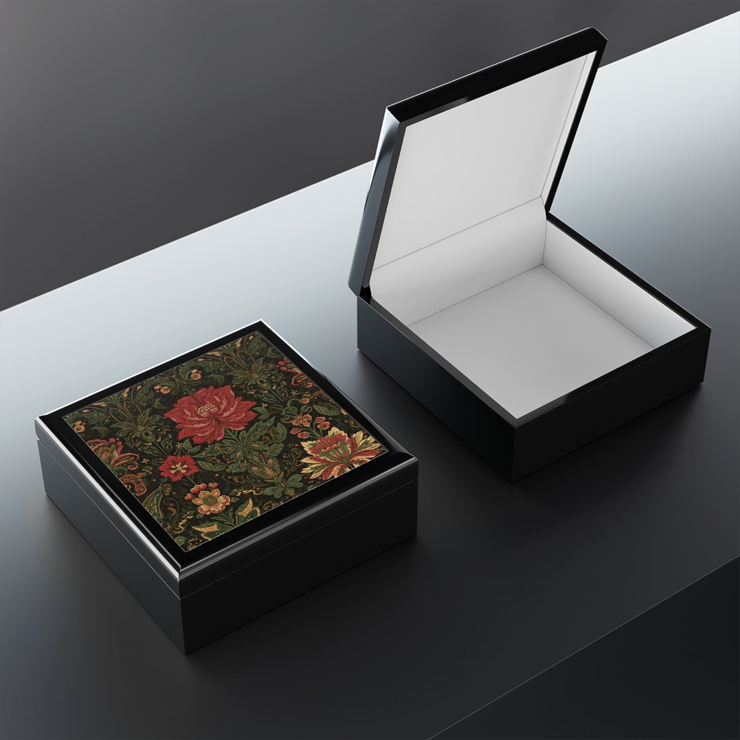 Persian Floral Tapestry Jewelry Box
