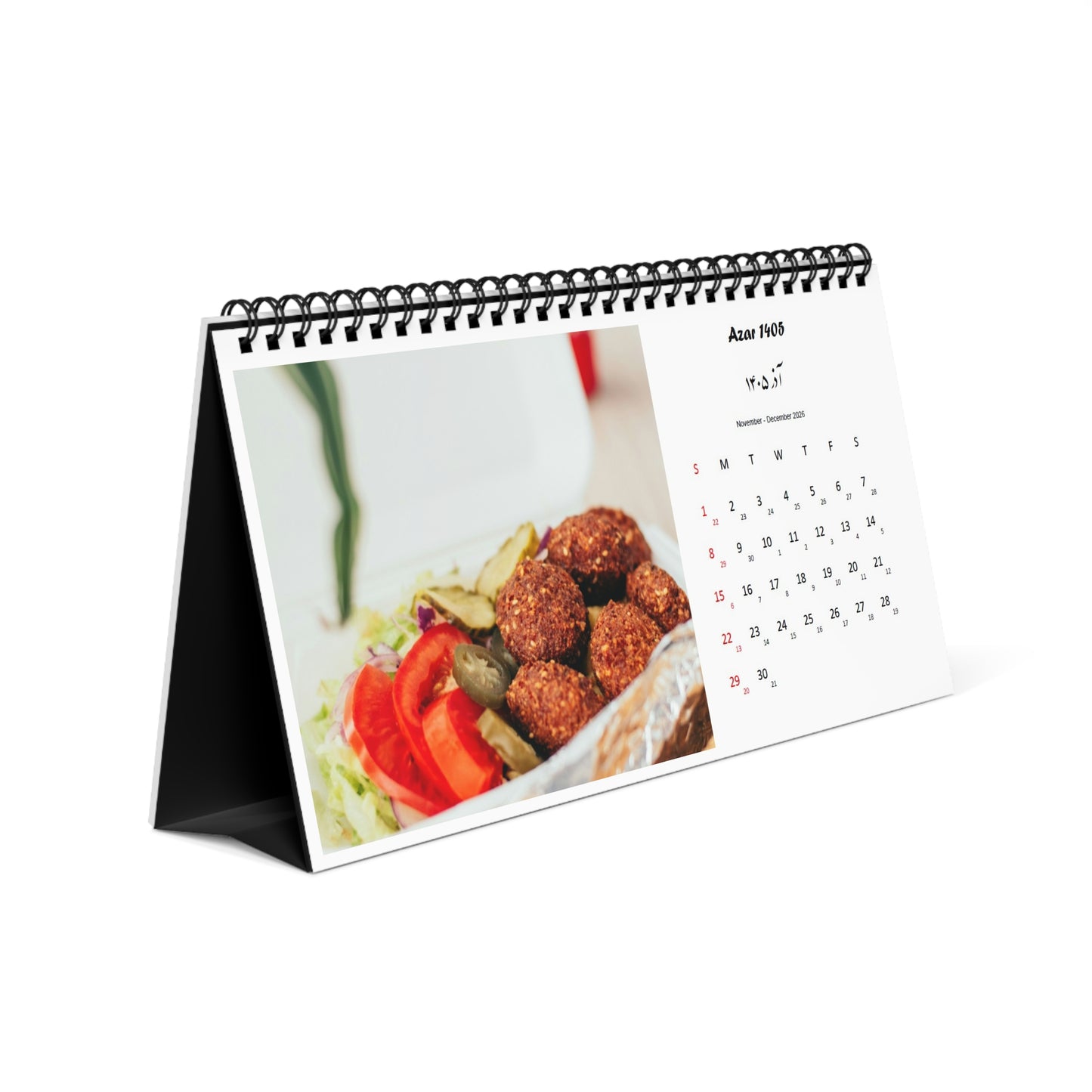 Calendrier de bureau persan Hijri Shamsi édition limitée 1406 (mars 2027-février 2028) — Monuments iraniens (Livraison gratuite)