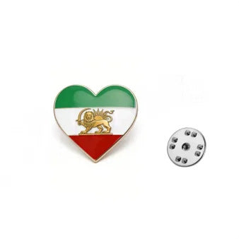 Broche Symbole Lion et Soleil Persans – Pin's en Acier