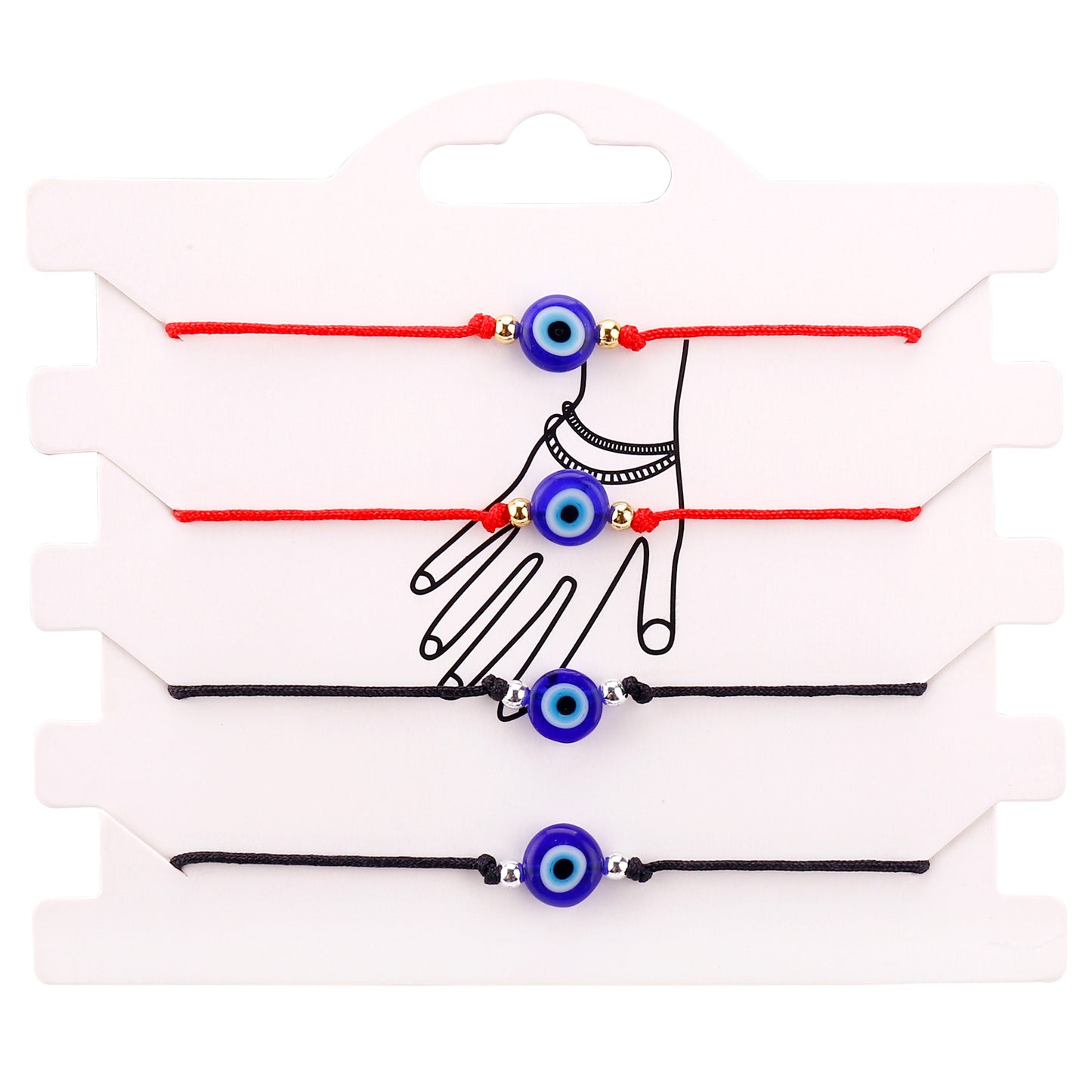 Bracelet tissé de protection contre le mauvais œil (Options à l'unité ou en lot)