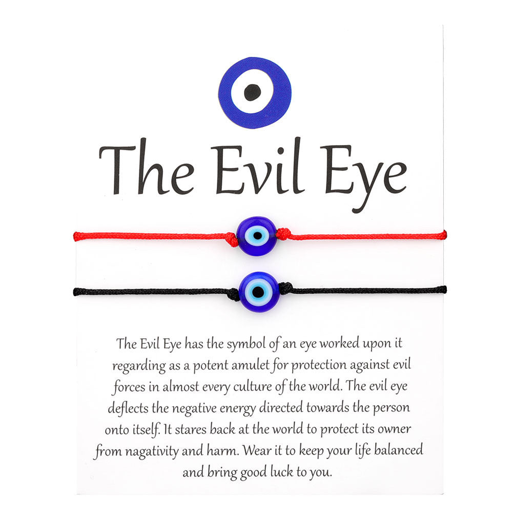 Bracelet tissé de protection contre le mauvais œil (Options à l'unité ou en lot)
