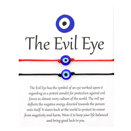 Bracelet tissé de protection contre le mauvais œil (Options à l'unité ou en lot)