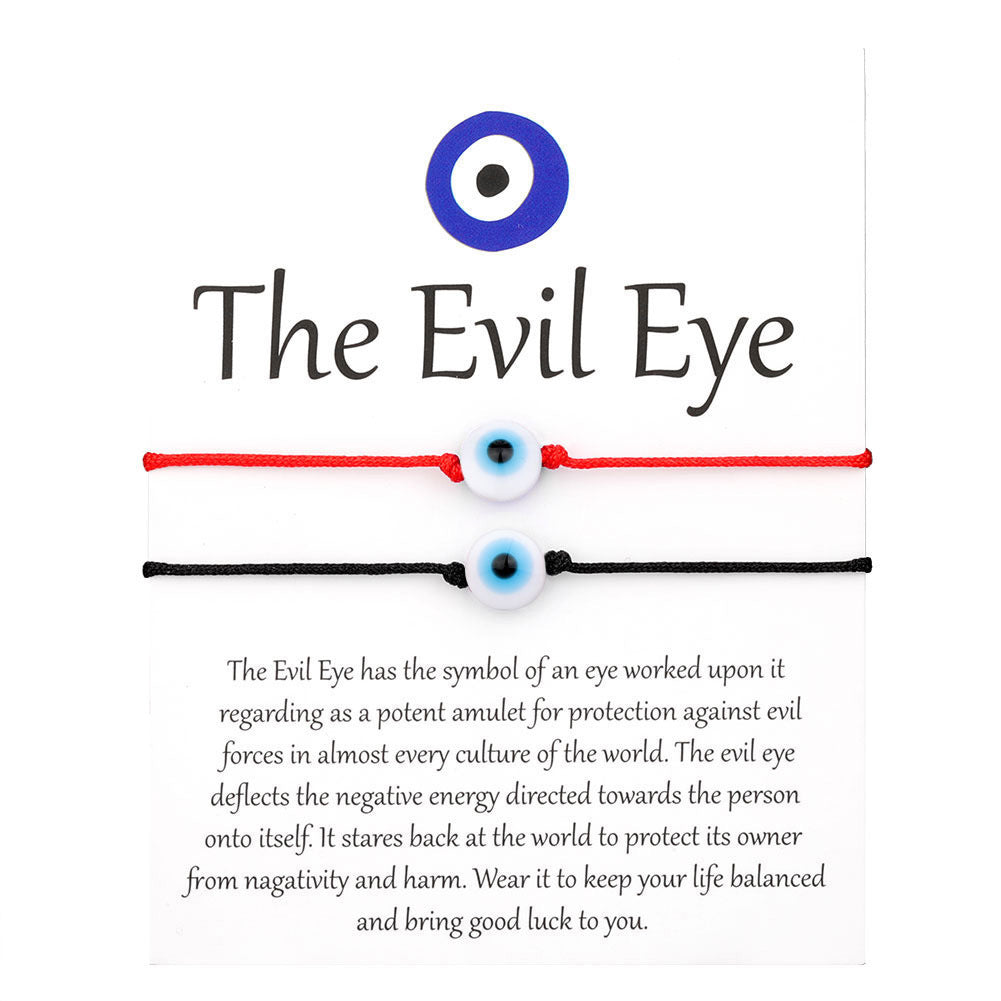 Bracelet tissé de protection contre le mauvais œil (Options à l'unité ou en lot)