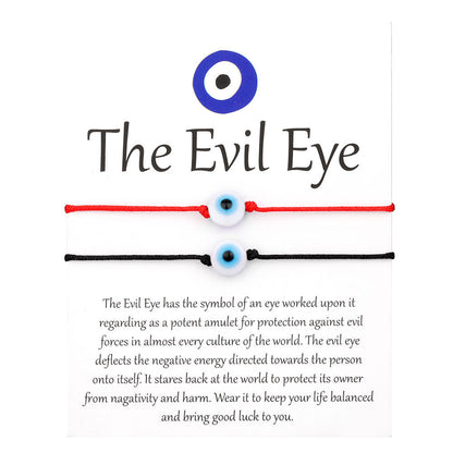 Bracelet tissé de protection contre le mauvais œil (Options à l'unité ou en lot)