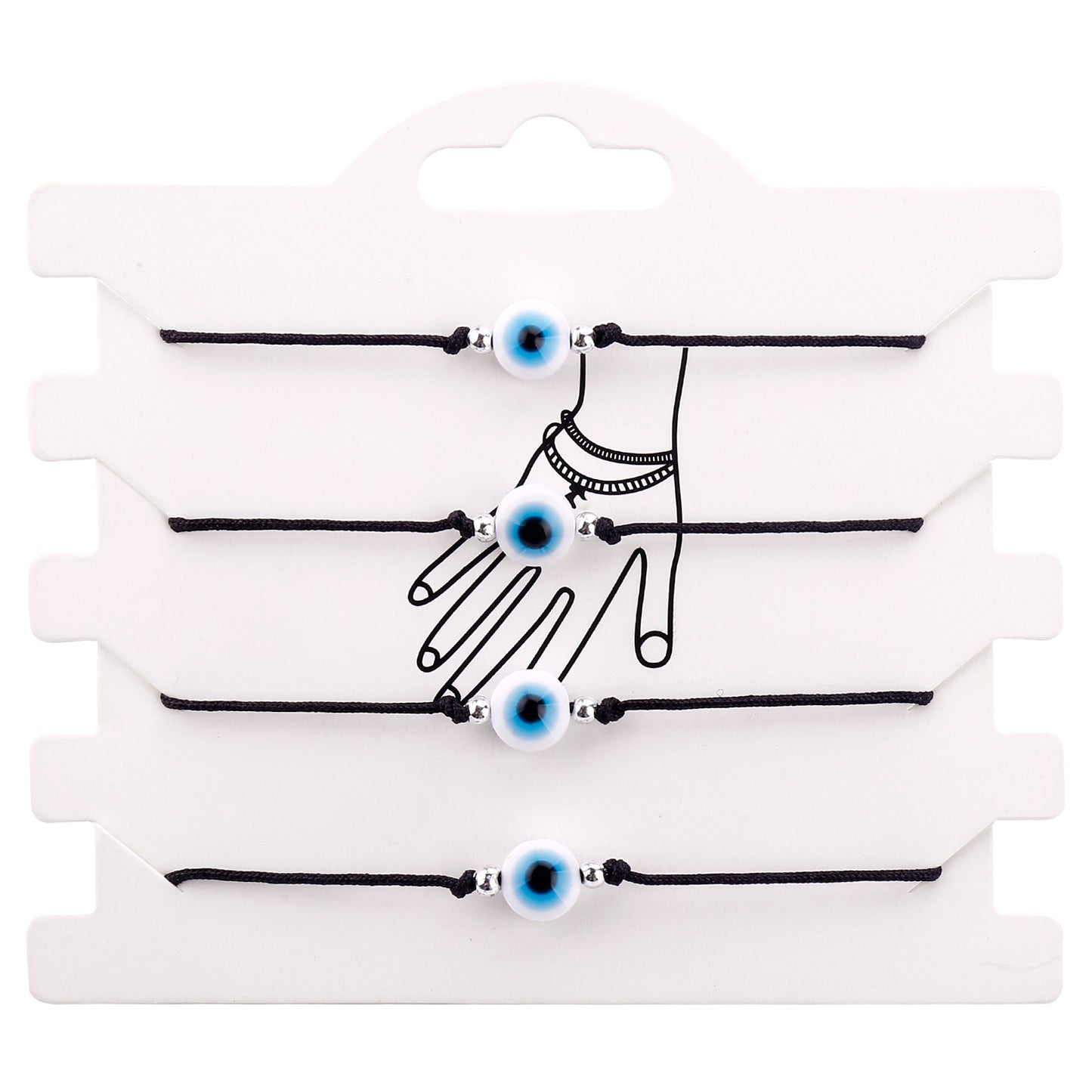 Bracelet tissé de protection contre le mauvais œil (Options à l'unité ou en lot)