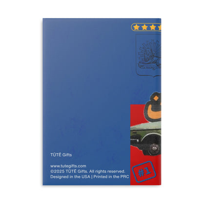 Carnet à couverture rigide style rétro persan — Journal à couverture rembourrée avec motif de couronne 