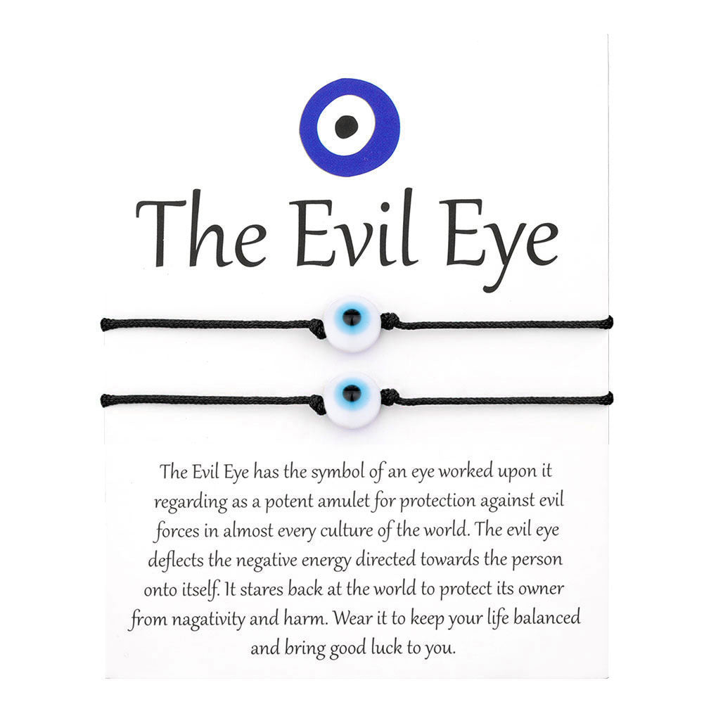 Bracelet tissé de protection contre le mauvais œil (Options à l'unité ou en lot)
