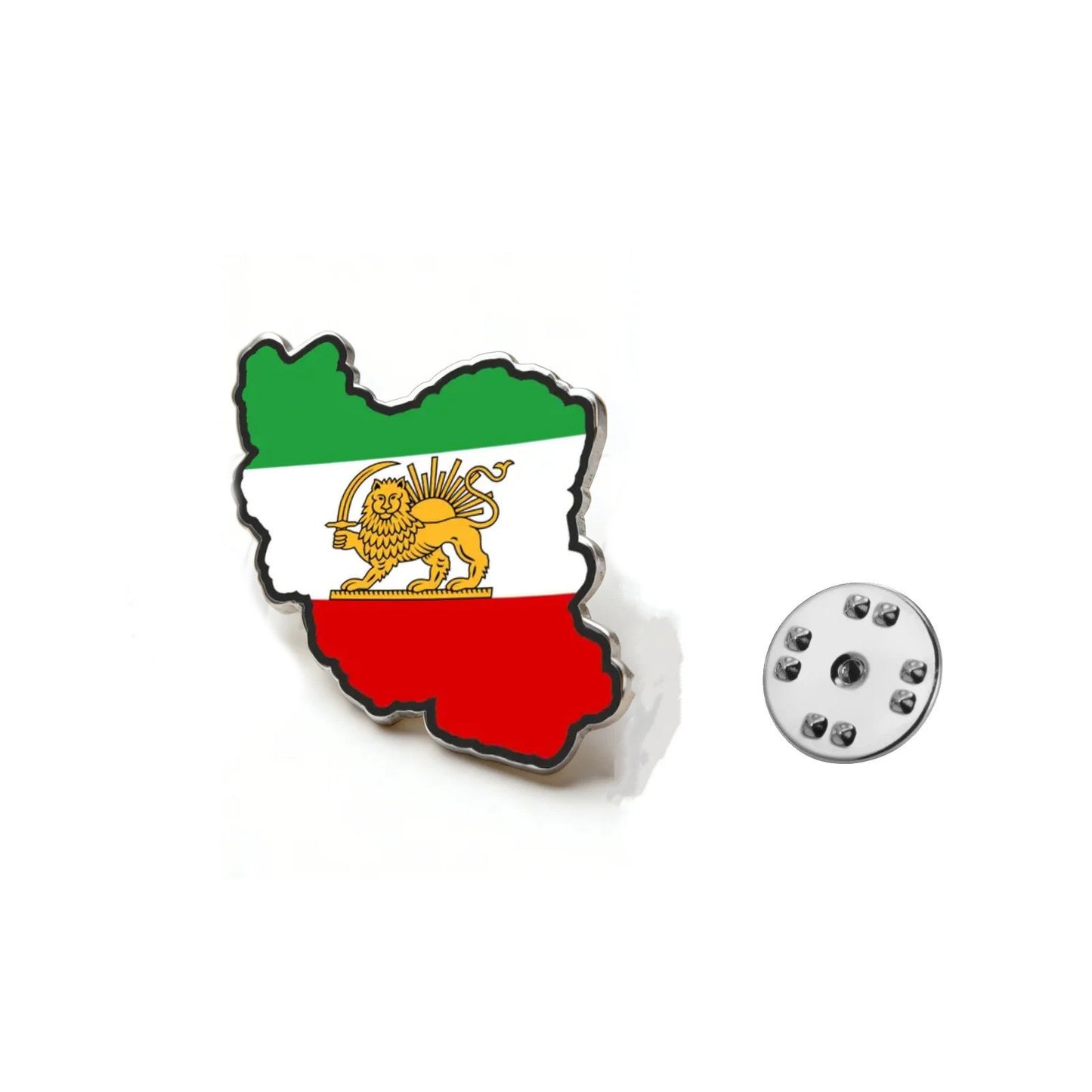 Broche Symbole Lion et Soleil Persans – Pin's en Acier