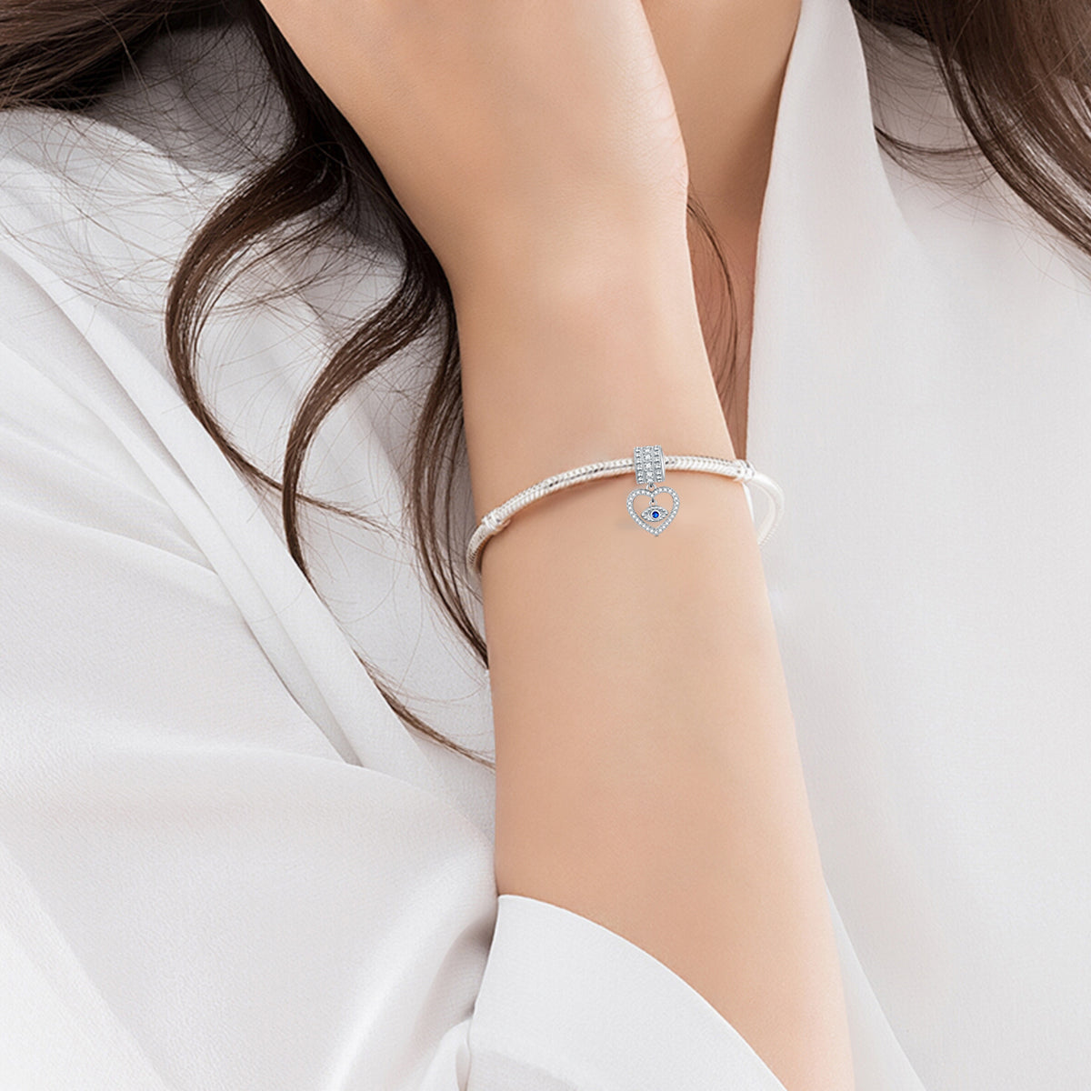 Breloque Cœur Œil Maléfique (Argent 925)